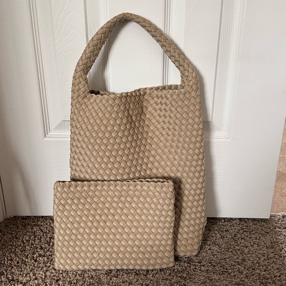 Woven Neoprene Hobo Handbag
